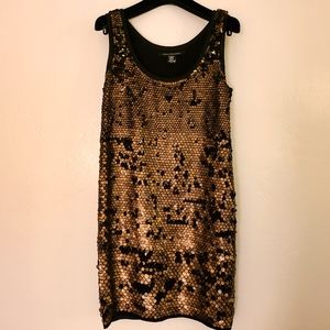 Diane Von Furstenberg Gold Sequin Shift